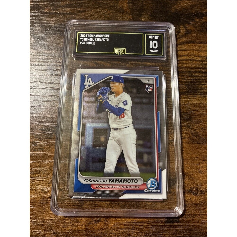 GMA 10 YOSHINOBU YAMAMOTO 2024 Bowman Chrome DODGERS Rookie Card RC GEM MINT
